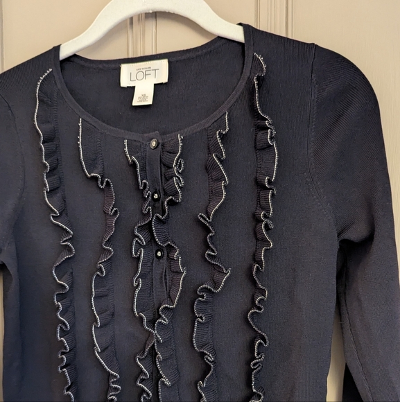 Black Ruffled Cardigan - Picture 2 of 6